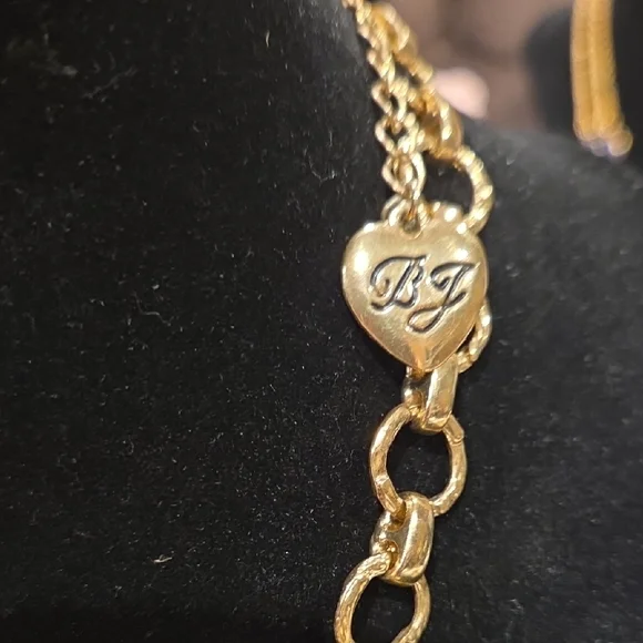 Betsey Johnson Gold and Blue Teardrop Necklace - Picture 2 of 4